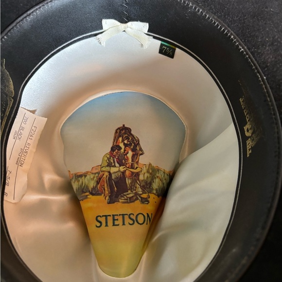 Stetson Vintage Riverton Black Western Wool Cowboy Hat Authentic Comes With Box - Picture 8 of 16